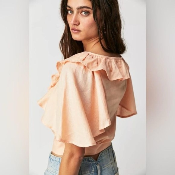 Free People NWOT Sweet Times Linen Top - Picture 2 of 3